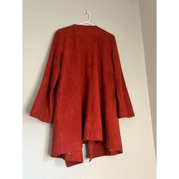 Joh Women's M  Faux Suede  Shacket Shirt Jacket Rust - Picture 2 of 3